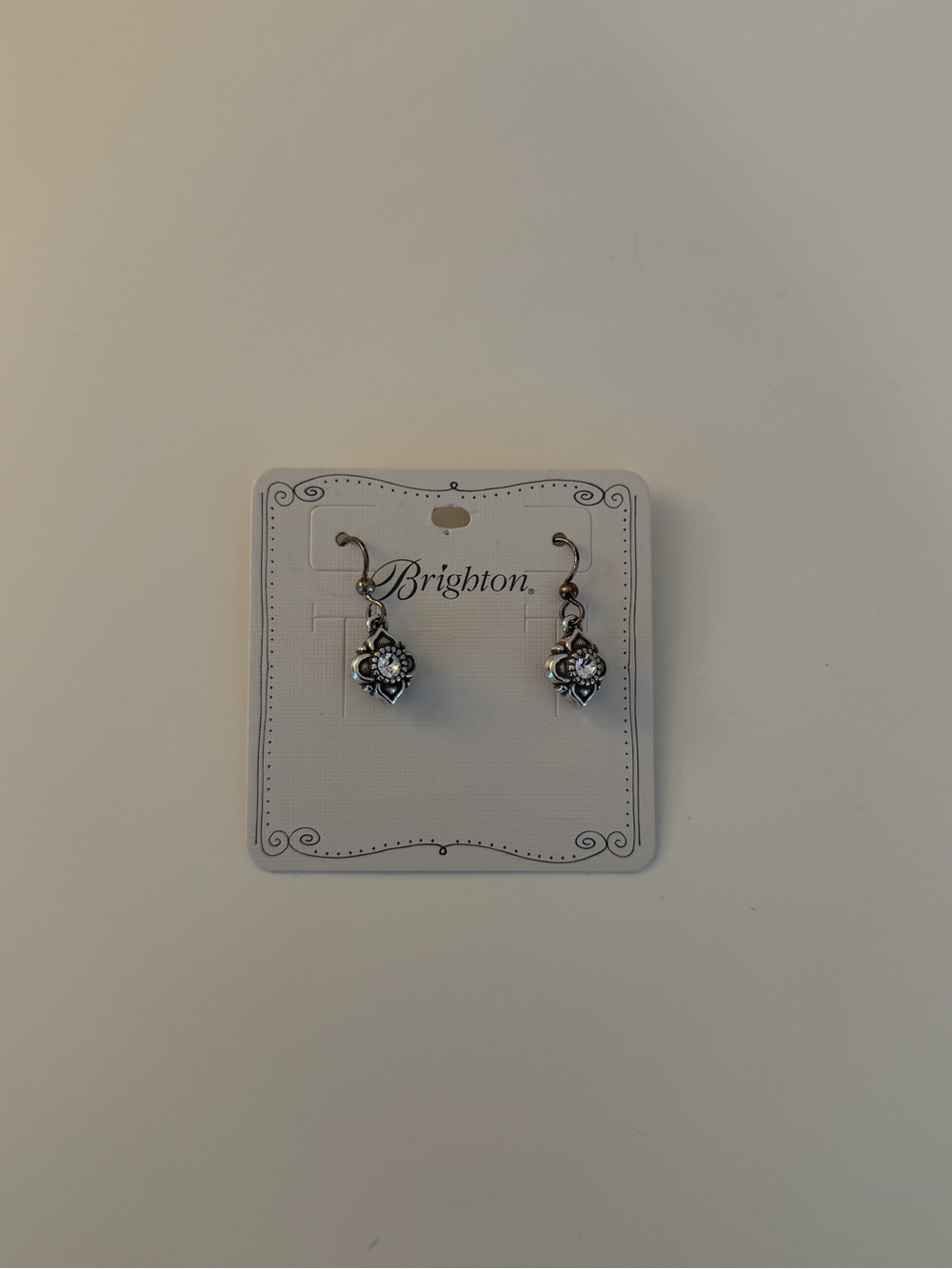 Brighton Silver Floral Drop Earrings - Silver Tone